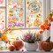 12 Sheet Fall Rub on Transfers Pink Orange Pumpkin Sunflower Transfer Stickers